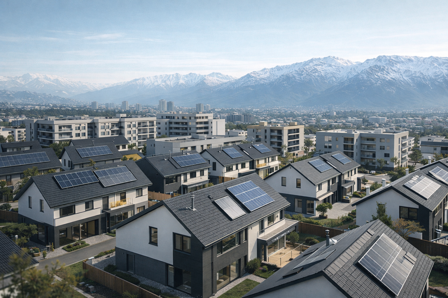 Proyecto habitacional con eficiencia energética y techos visibles